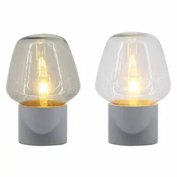 Desk lamp DKD Home Decor S3021035 25W Dark grey Light grey 220 V (20 x 20 x 29 cm) (2 Units)