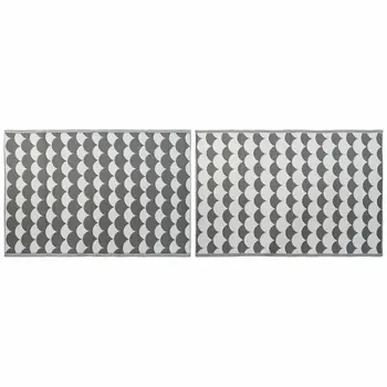 Carpet DKD Home Decor Grey Waves White (2 Units) (150 x 210 cm)