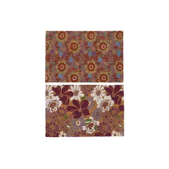 Doormat DKD Home Decor Rubber Multicolour 2 Units Coconut Fibre (60 x 40 x 1,5 cm)