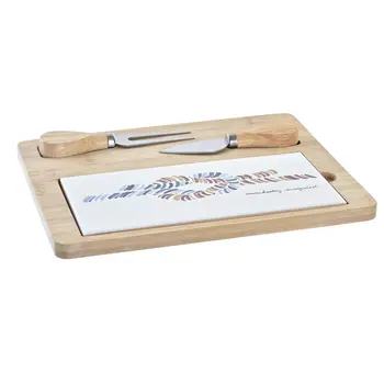 Cheese board DKD Home Decor Bamboo Stoneware 24,5 x 20 x 1,2 cm Sailor