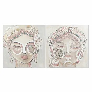 Painting DKD Home Decor Face Colonial (90 x 3,7 x 90 cm) (2 Units)