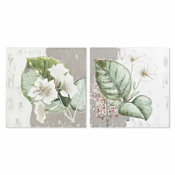Painting DKD Home Decor Tropical Leaf of a plant (80 x 3,5 x 80 cm) (2 Units)