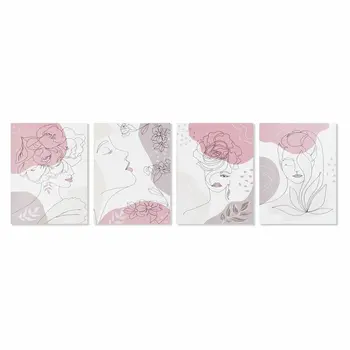 Painting DKD Home Decor Lady (30 x 1,8 x 40 cm) (4 Units)