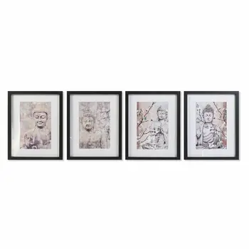 Painting DKD Home Decor Buddha Oriental (35 x 2,5 x 45 cm) (35 x 2 x 45 cm) (4 Units)