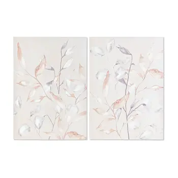 Painting DKD Home Decor Leaf of a plant (2 Units) (50 x 3 x 70 cm)