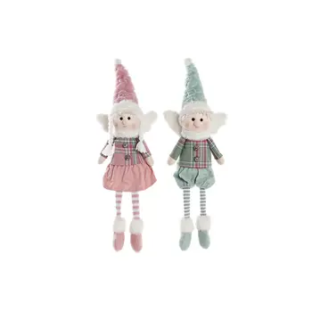 Decorative Figure DKD Home Decor Christmas Fairy Polyester Angel (15 x 10 x 53 cm) (2 Units)