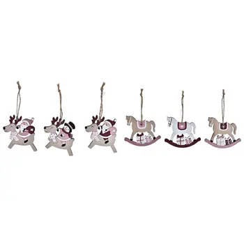 Christmas Decorations Set DKD Home Decor MDF Wood (21 x 8,2 x 1,5 cm) (8 cm) (2 Units)
