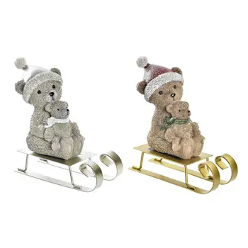 Christmas bauble DKD Home Decor Resin Bear (10 x 4 x 9,5 cm) (2 Units)