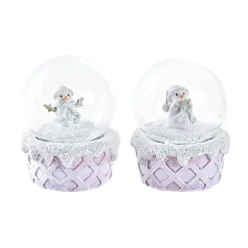 Christmas Bauble DKD Home Decor Crystal Resin (2 Units) (7 x 7 x 9 cm)