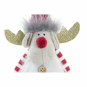 Christmas bauble DKD Home Decor Polyester Reindeer (8 x 14 x 19 cm) (2 Units)