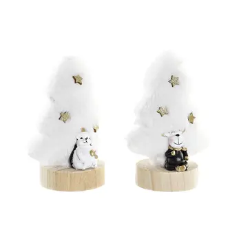 Christmas bauble DKD Home Decor Tree Polyester MDF Resin (12 x 8 x 15,5 cm) (2 Units)