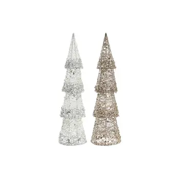 Lighting decoration DKD Home Decor Christmas Champagne Tree White (16 x 16 x 60 cm) (2 Units)
