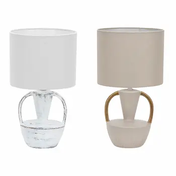 Desk lamp DKD Home Decor Ceramic Polyester 50 W (20 x 20 x 35 cm) (2 Units)