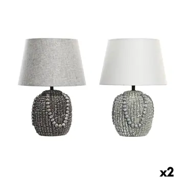 Desk lamp DKD Home Decor Black Cloth Polyester Green Stoneware 220 V 50 W (24 x 24 x 34 cm) (2 Units)