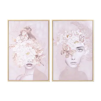 Painting DKD Home Decor Flowers Modern (80 x 4 x 120 cm) (2 Units)