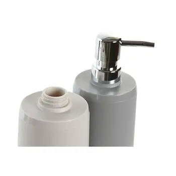 Soap Dispenser DKD Home Decor Beige Grey Cream polystyrene 8 x 8 x 18 cm (2 Units)
