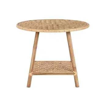 Side table DKD Home Decor 61 x 61 x 46 cm 61 x 61 x 49 cm Brown Rattan