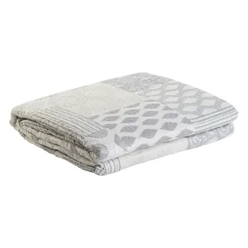 Bedspread (quilt) DKD Home Decor Beige Grey Super king 270 x 270 x 1 cm