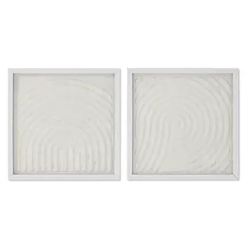 Painting Home ESPRIT White Natural Modern Scandinavian 35 x 2 x 35 cm