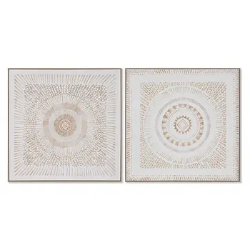 Painting Home ESPRIT Mandala Scandinavian 100 x 4 x 100 cm (2 Units)