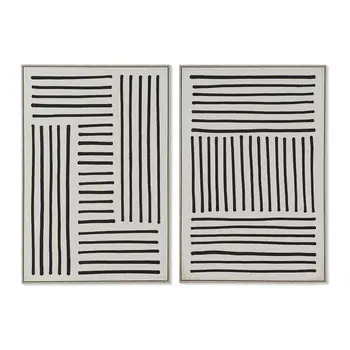 Painting Home ESPRIT White Black Urban 83 x 4,5 x 123 cm (2 Units)