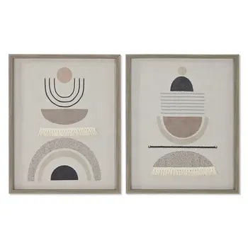 Canvas Home ESPRIT Beige Modern Scandinavian 40 x 4 x 50 cm (2 Units)