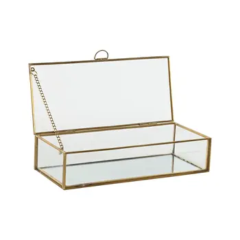 Jewelry box Home ESPRIT Golden Metal Crystal 23 X 10 X 5,5 cm