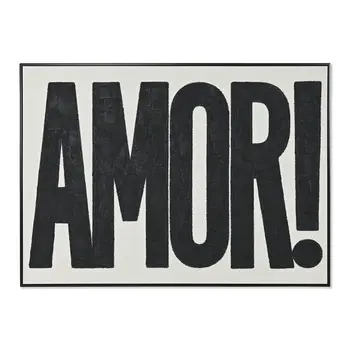 Painting Home ESPRIT Amor! White Black Modern 103 x 4,5 x 143 cm
