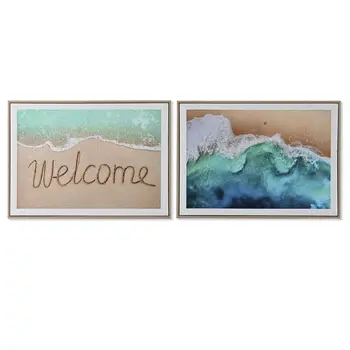 Painting Home ESPRIT Beach Mediterranean 72,5 x 3 x 52,5 cm (2 Units)