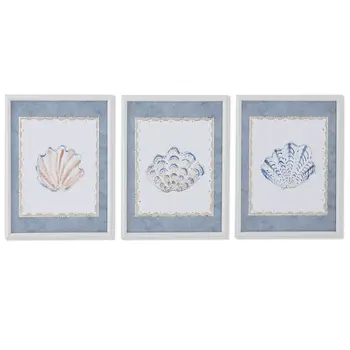 Painting Home ESPRIT Blue Cream 30 x 3 x 40 cm (3 Units)