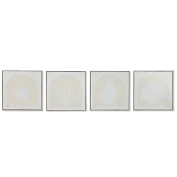 Painting Home ESPRIT White Cream Mediterranean 40 x 3 x 40 cm (4 Units)