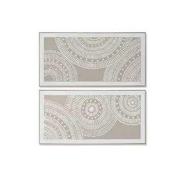 Painting Home ESPRIT White Beige Circles Urban 122 x 4,5 x 62 cm (2 Units)