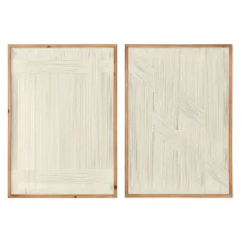 Painting Home ESPRIT White Natural Urban 50 x 2,5 x 70 cm (2 Units)