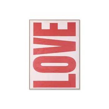 Painting Home ESPRIT Love Red Pink Modern 103 x 4,5 x 143 cm 103 x 4 x 143 cm