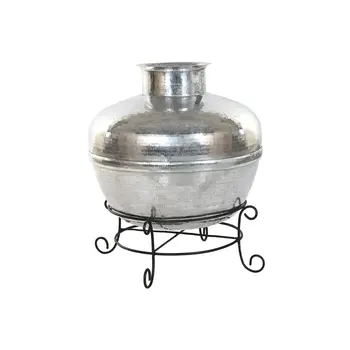 Vase Home ESPRIT Black Silver Aluminium Iron 75 x 75 x 90 cm