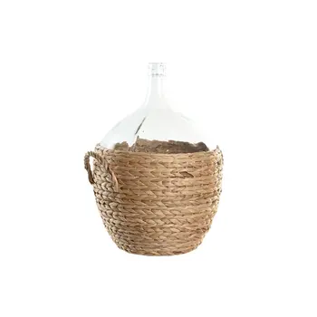 Vase Home ESPRIT Transparent Light brown Crystal Natural 37 x 37 x 55 cm