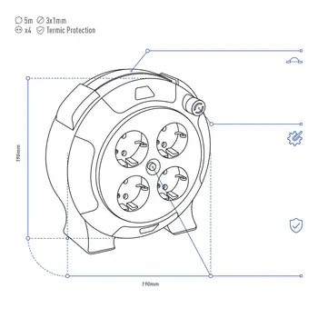 Extension EDM 20050 Red 5 m Cable