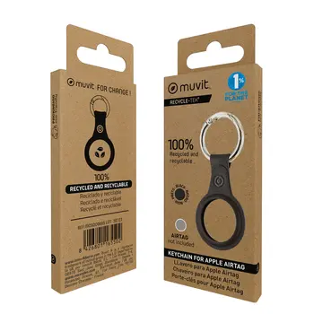 Keychain Muvit for Change Black Case AirTag