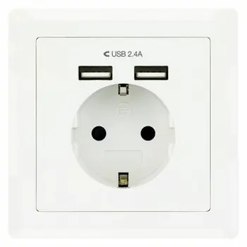 Wall Plug with 2 USB Ports TooQ 10.35.0010 5V/2.4A White 2,4 A