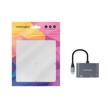 USB-C to VGA/HDMI Adapter NANOCABLE 10.16.4303 Grey 4K Ultra HD