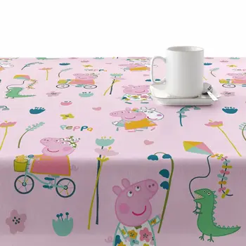Stain-proof resined tablecloth Peppa Pig Free Time 1 Multicolour 150 x 150 cm