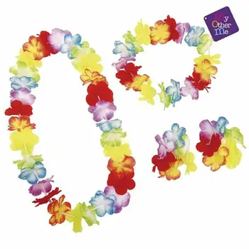 Set of Fancy Dress Accessories My Other Me Multicolour Hawaiian Woman M