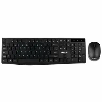 Keyboard and Wireless Mouse NGS NGSWIRELESSSETALLUREKIT Black