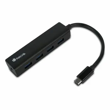 4-Port USB Hub NGS WONDERHUB4 Black 5 Gbps