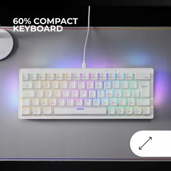Gaming Keyboard Mars Gaming MKMINIPROWYES Qwerty US White