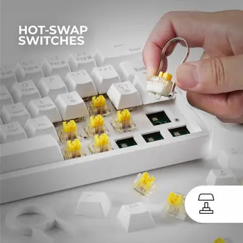 Gaming Keyboard Mars Gaming MKMINIPROWYES Qwerty US White