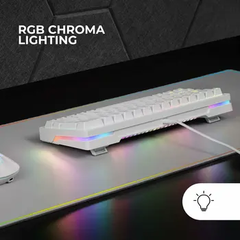 Gaming Keyboard Mars Gaming MKMINIPROWYES Qwerty US White