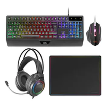 Keyboard and Mouse Mars Gaming MCP124PROES Black Multicolour
