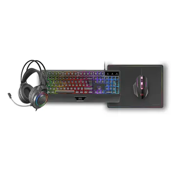 Keyboard and Mouse Mars Gaming MCP124PROES Black Multicolour