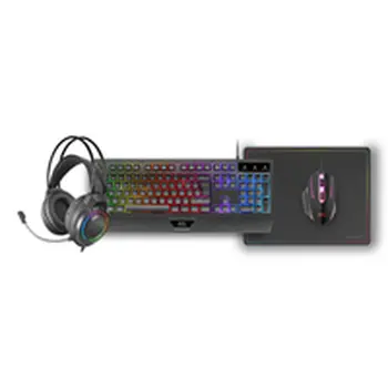 Keyboard and Mouse Mars Gaming MCP124PROES Black Multicolour